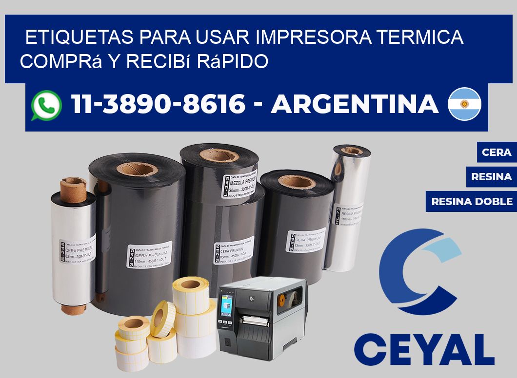 ETIQUETAS PARA USAR IMPRESORA TERMICA Comprá y recibí rápido