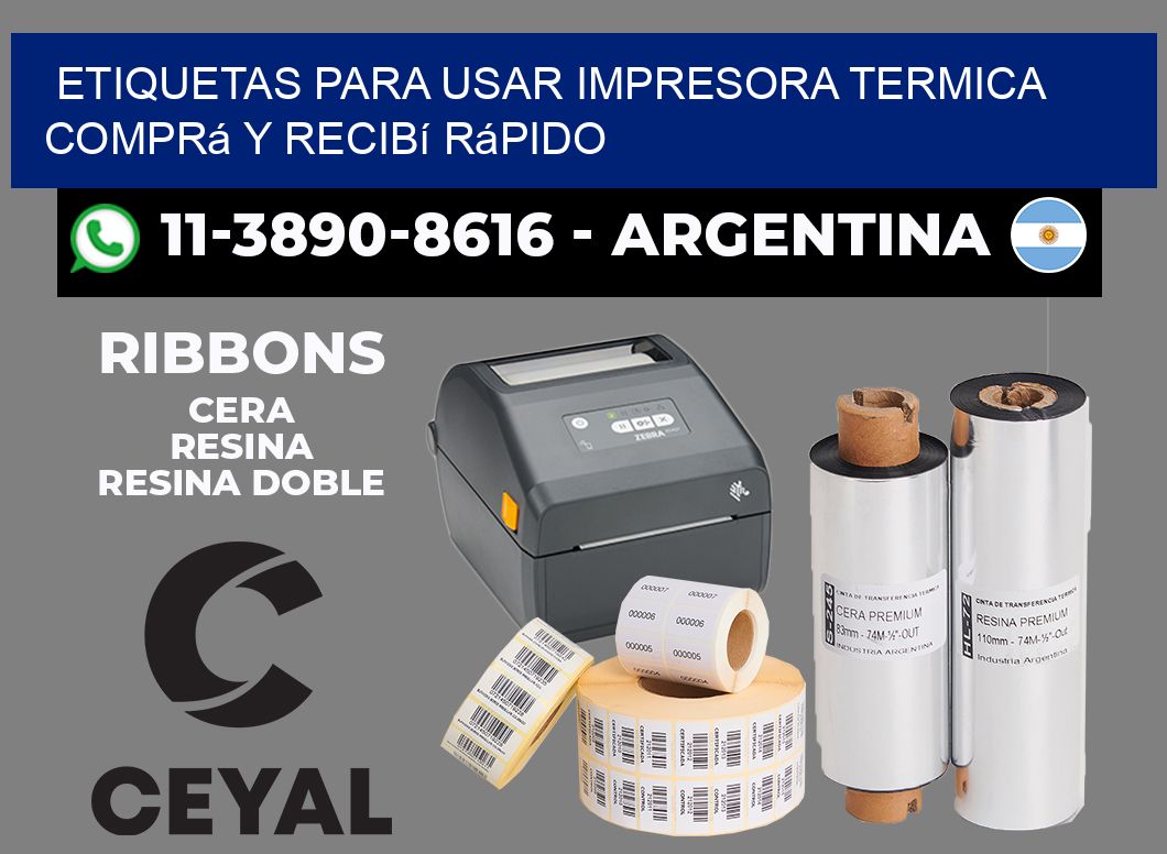 ETIQUETAS PARA USAR IMPRESORA TERMICA Comprá y recibí rápido