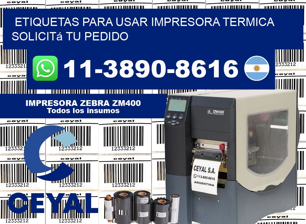 ETIQUETAS PARA USAR IMPRESORA TERMICA Solicitá tu pedido
