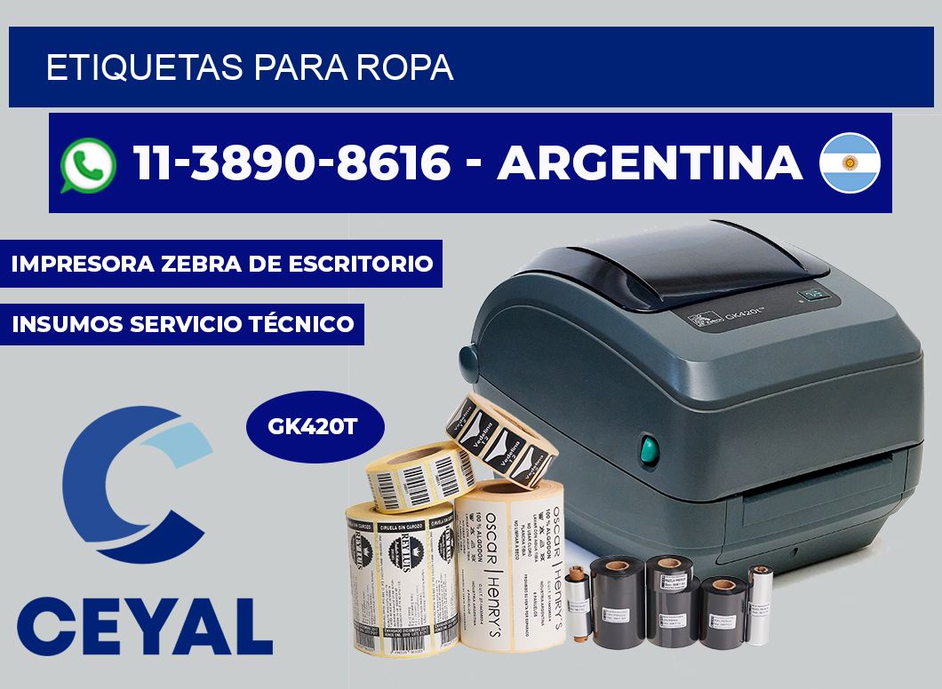 ETIQUETAS para ropa