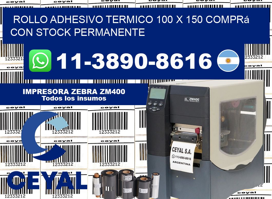 ROLLO ADHESIVO TERMICO 100 X 150 Comprá con stock permanente