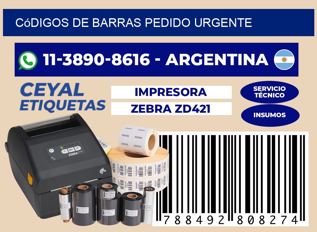 códigos de barras Pedido urgente