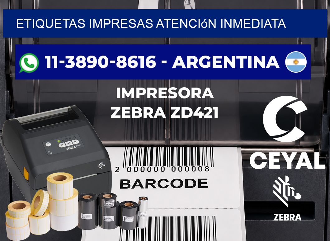 etiquetas impresas Atención inmediata