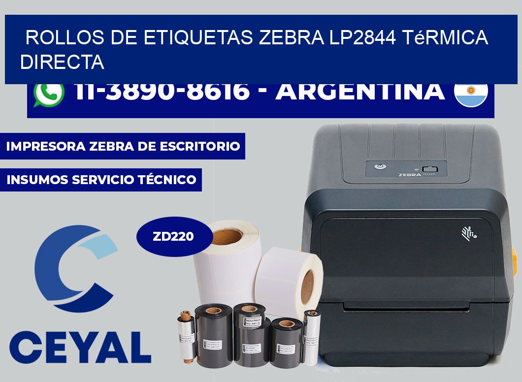 rollos de etiquetas zebra LP2844 térmica directa