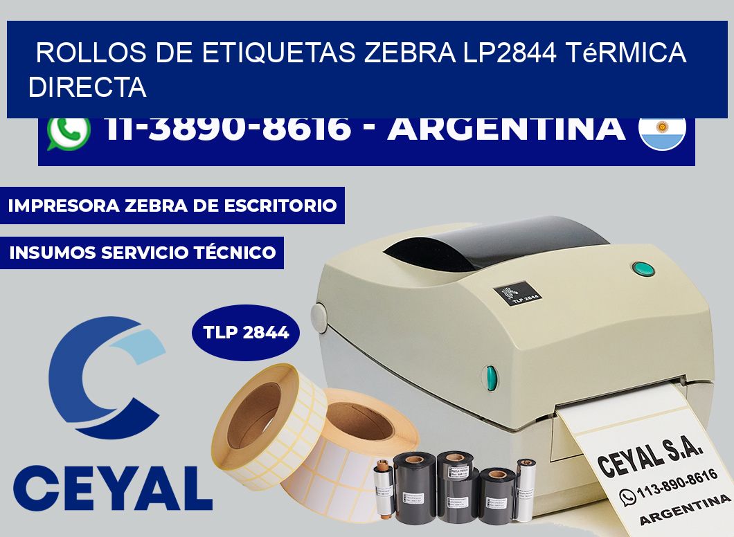 rollos de etiquetas zebra LP2844 térmica directa