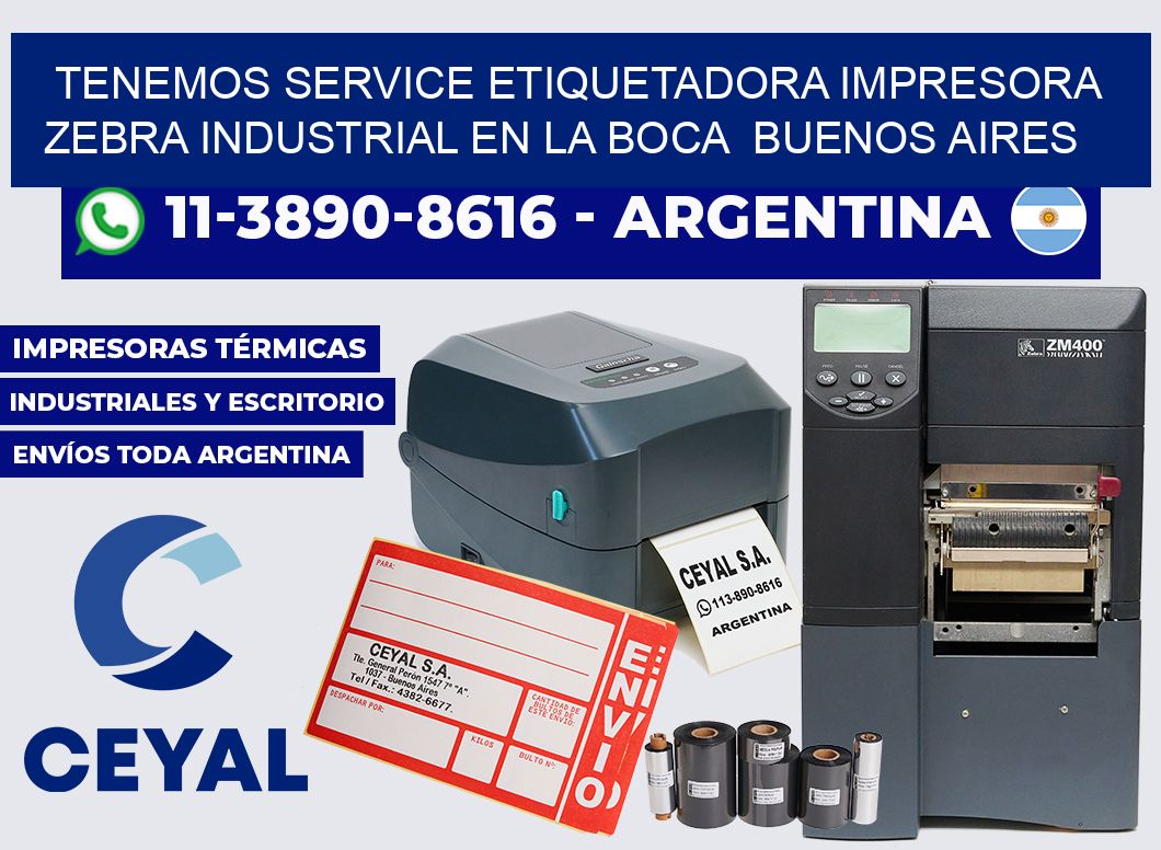 tenemos service etiquetadora impresora zebra industrial en La Boca Buenos Aires