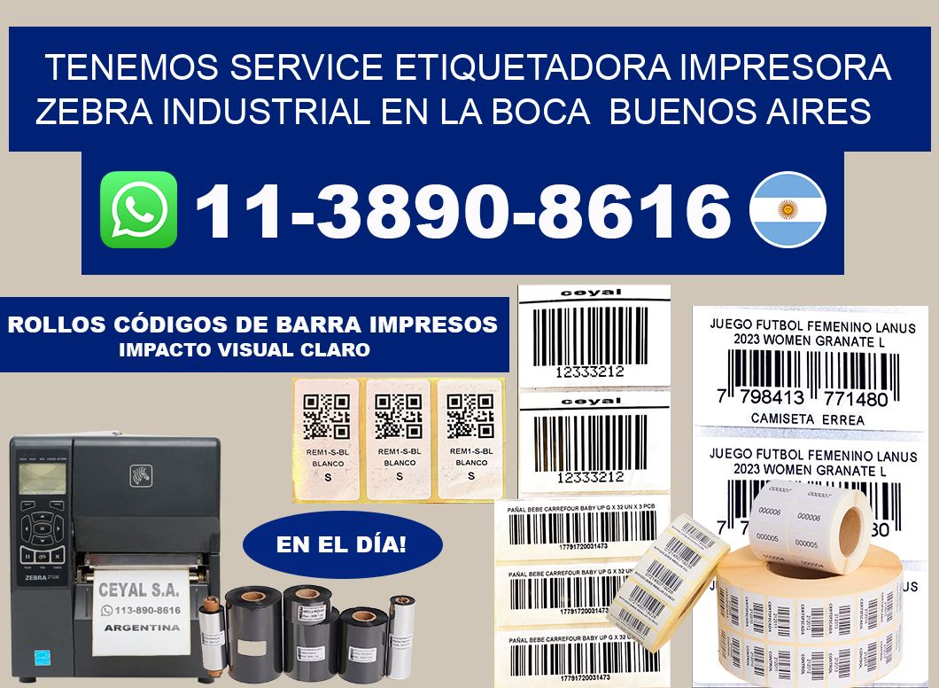 tenemos service etiquetadora impresora zebra industrial en La Boca Buenos Aires