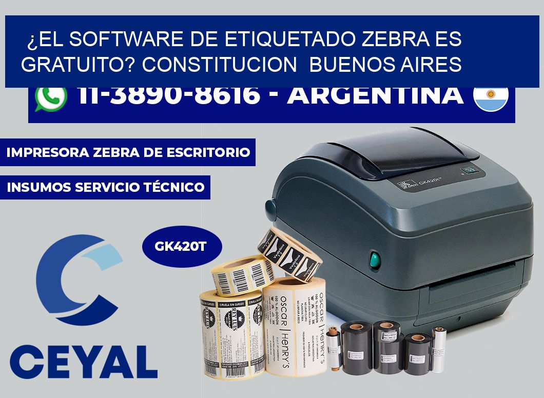 ¿El software de etiquetado Zebra es gratuito? Constitucion  Buenos Aires