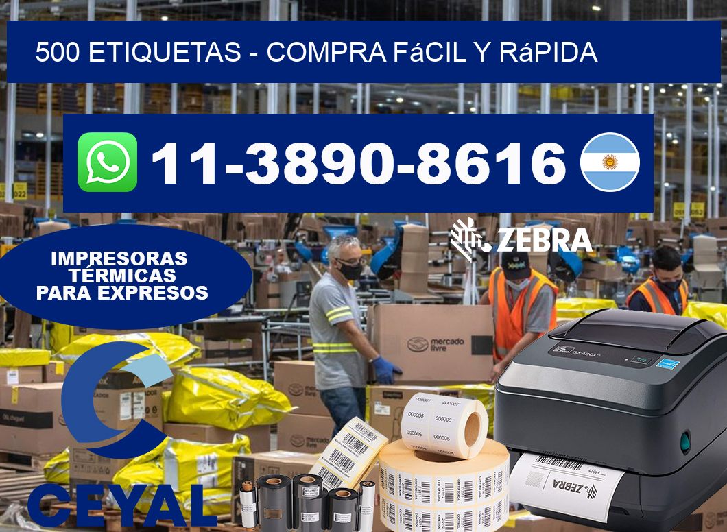 500 ETIQUETAS - Compra fácil y rápida