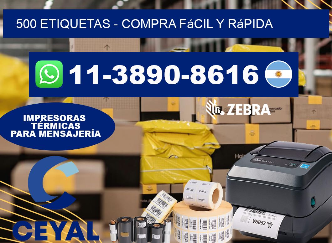 500 ETIQUETAS – Compra fácil y rápida