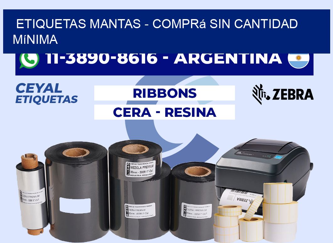 Etiquetas Mantas - Comprá sin cantidad mínima