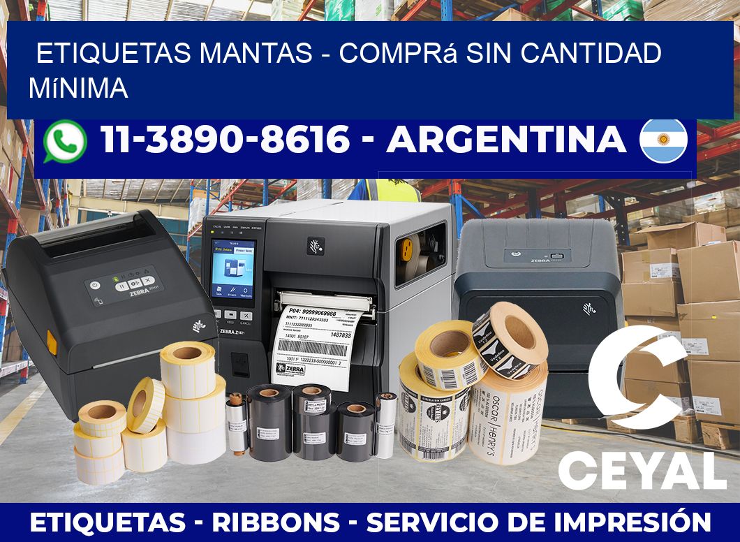 Etiquetas Mantas – Comprá sin cantidad mínima