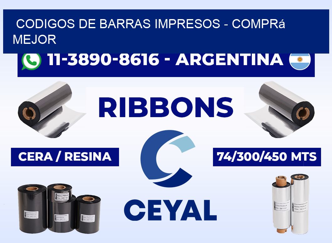CODIGOS DE BARRAS IMPRESOS - Comprá mejor