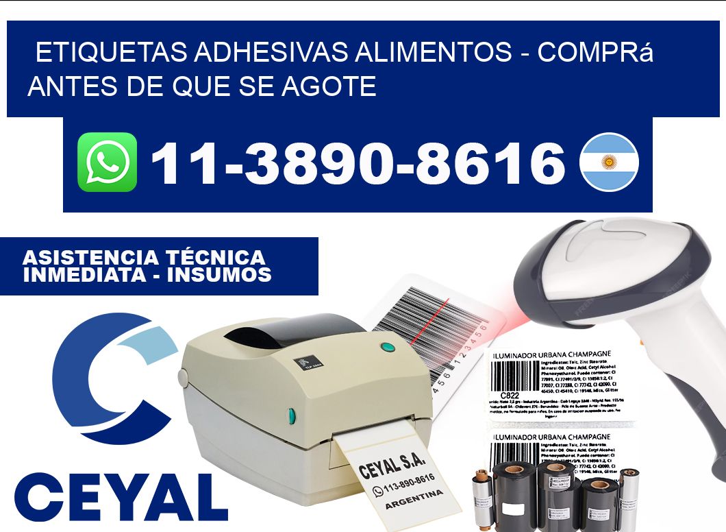 ETIQUETAS ADHESIVAS ALIMENTOS - Comprá antes de que se agote
