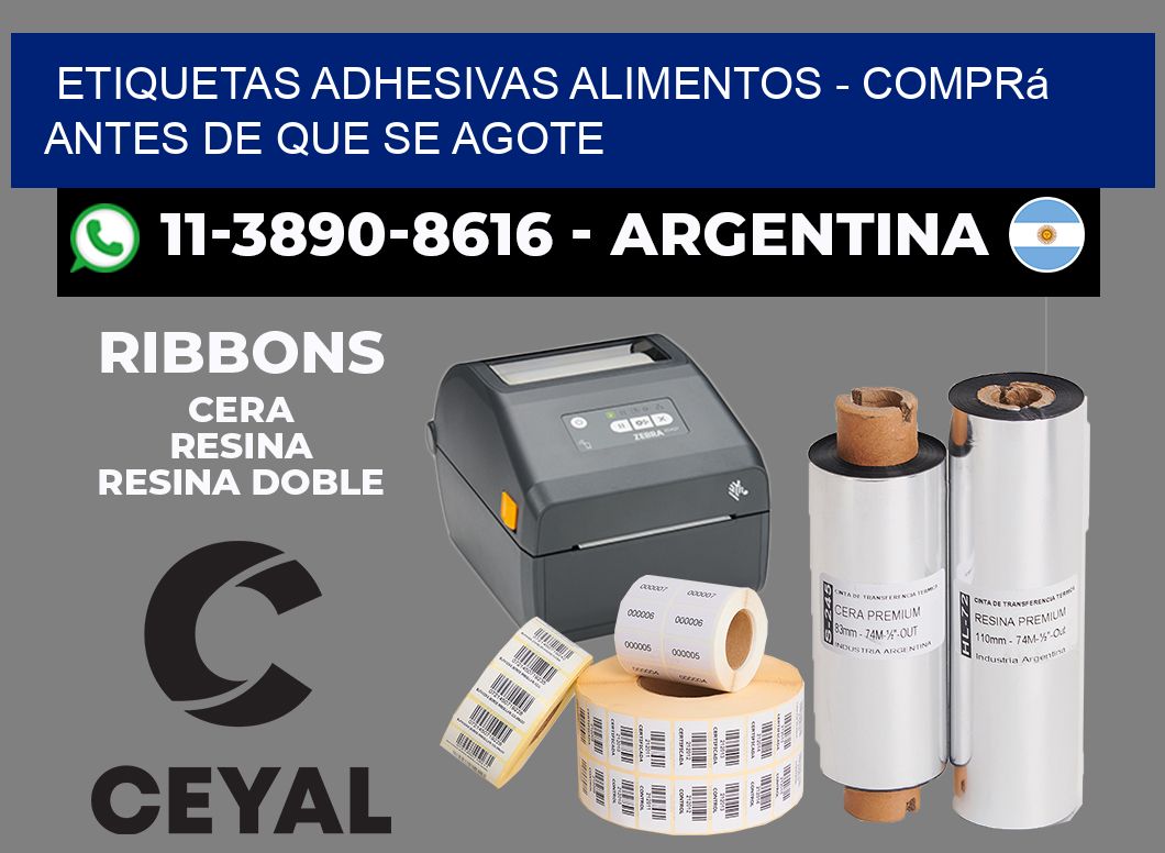 ETIQUETAS ADHESIVAS ALIMENTOS - Comprá antes de que se agote