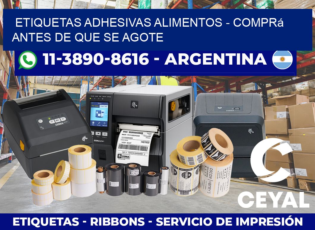 ETIQUETAS ADHESIVAS ALIMENTOS – Comprá antes de que se agote