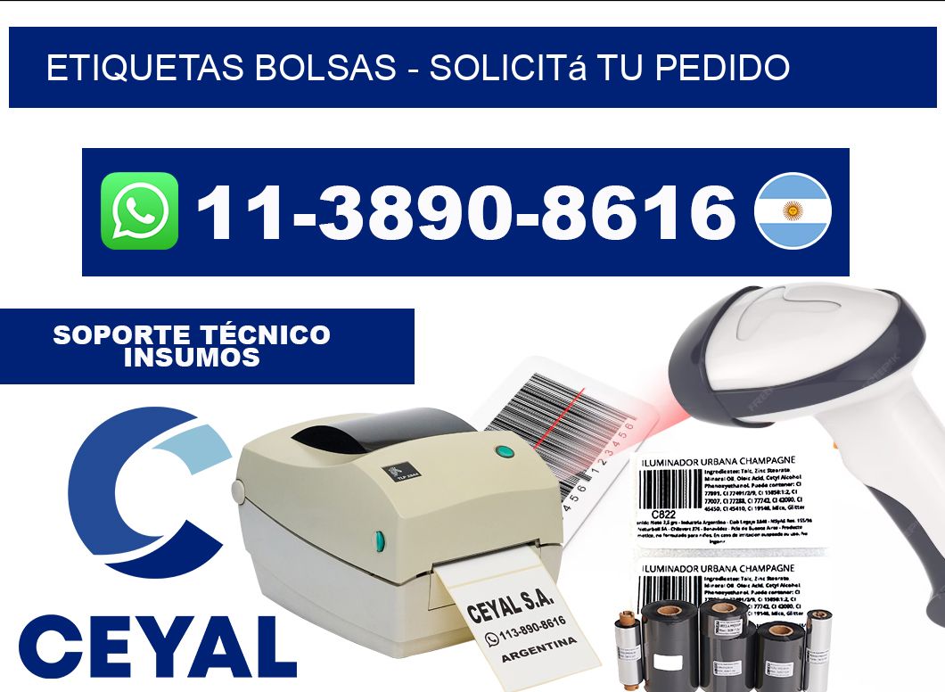 ETIQUETAS BOLSAS - Solicitá tu pedido