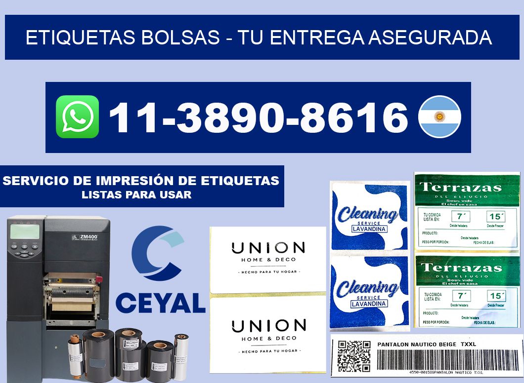 ETIQUETAS BOLSAS - Tu entrega asegurada