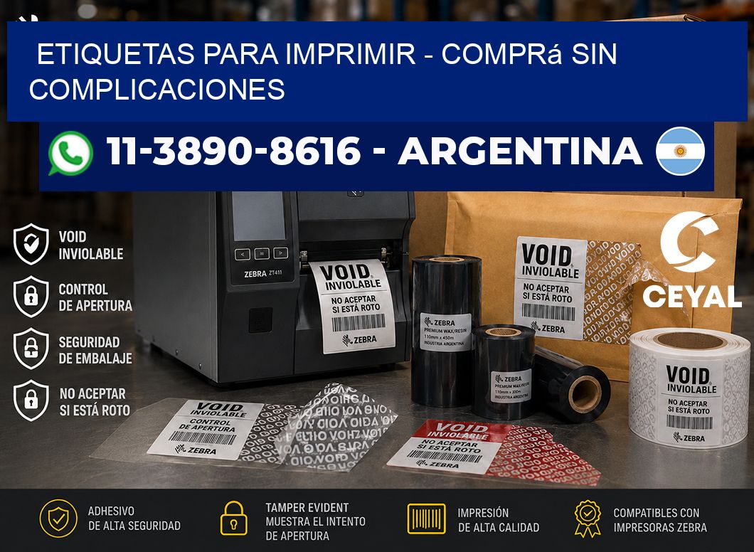 ETIQUETAS PARA IMPRIMIR - Comprá sin complicaciones
