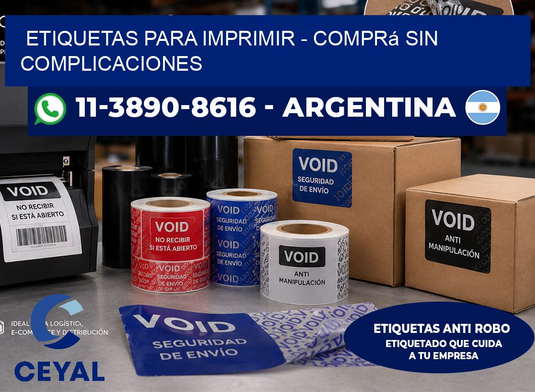 ETIQUETAS PARA IMPRIMIR - Comprá sin complicaciones