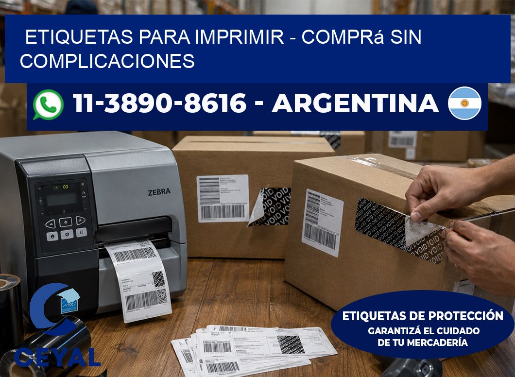 ETIQUETAS PARA IMPRIMIR - Comprá sin complicaciones