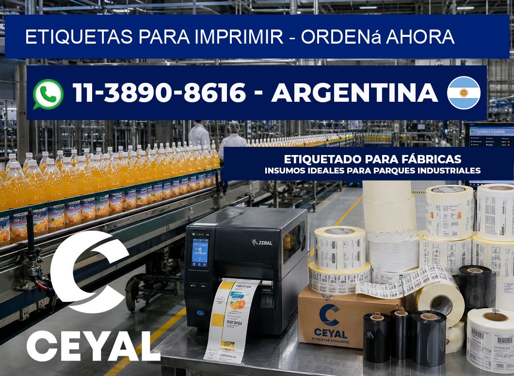 ETIQUETAS PARA IMPRIMIR – Ordená ahora