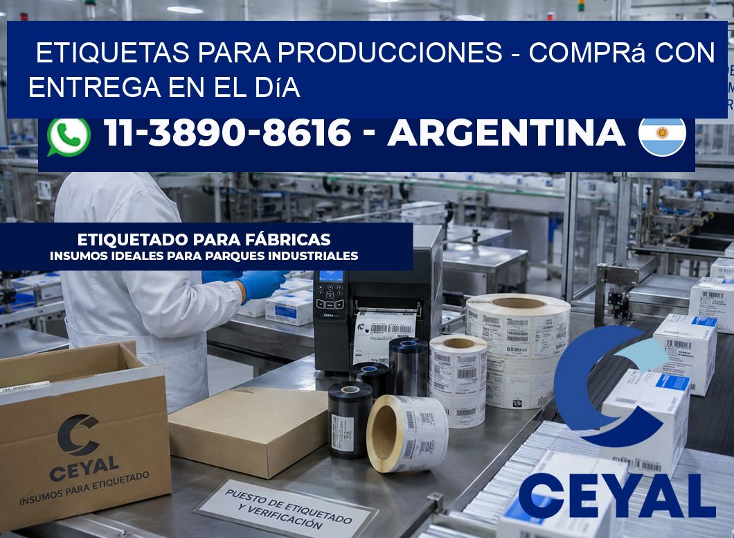ETIQUETAS PARA PRODUCCIONES - Comprá con entrega en el día