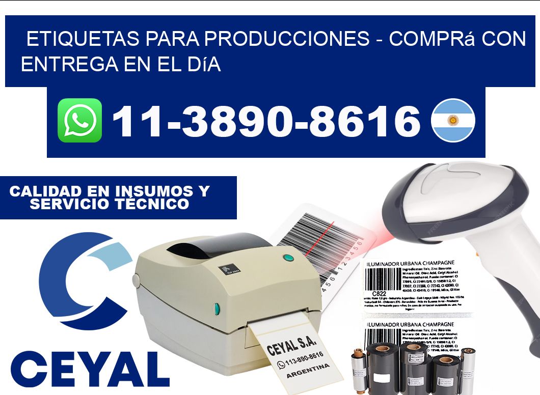 ETIQUETAS PARA PRODUCCIONES - Comprá con entrega en el día