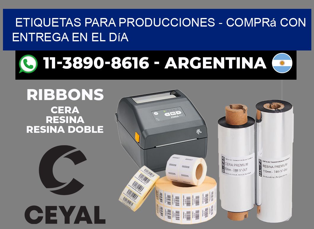ETIQUETAS PARA PRODUCCIONES - Comprá con entrega en el día