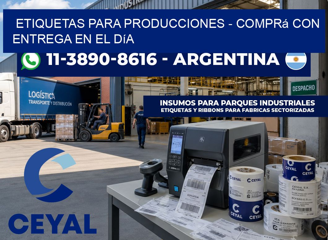 ETIQUETAS PARA PRODUCCIONES – Comprá con entrega en el día