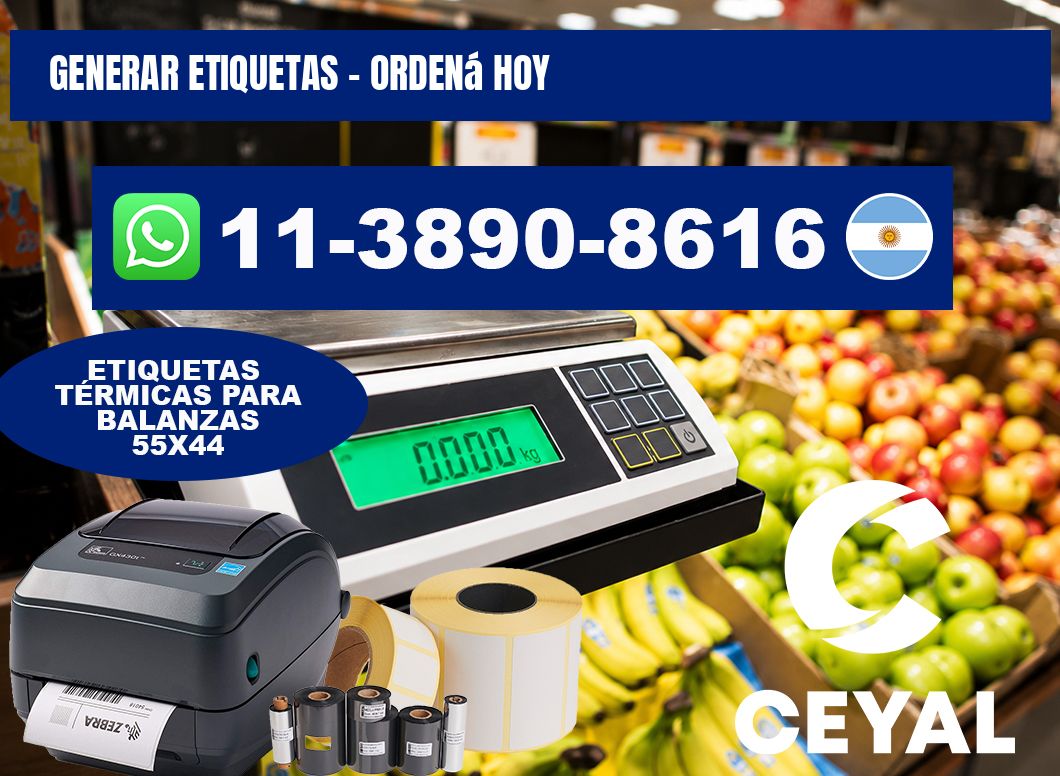 GENERAR ETIQUETAS - Ordená hoy