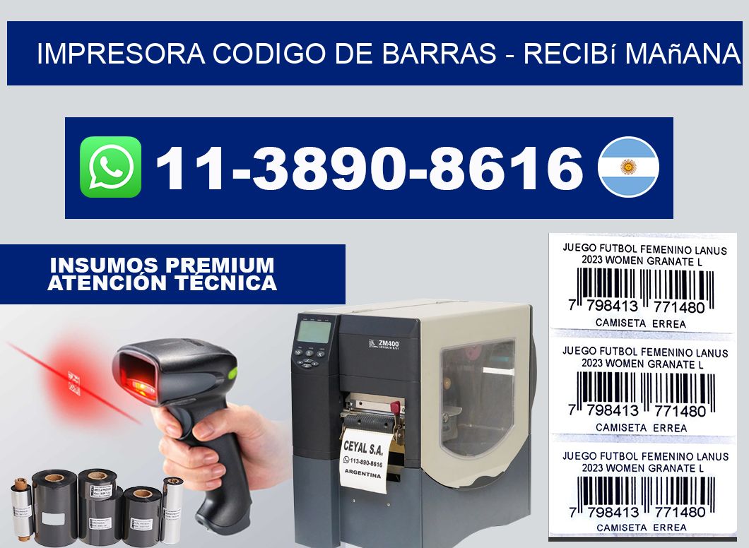 IMPRESORA CODIGO DE BARRAS - recibí mañana