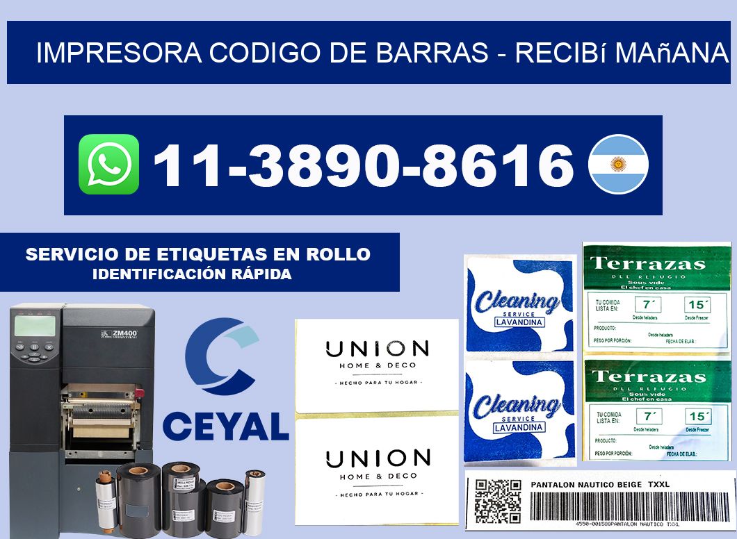 IMPRESORA CODIGO DE BARRAS - recibí mañana
