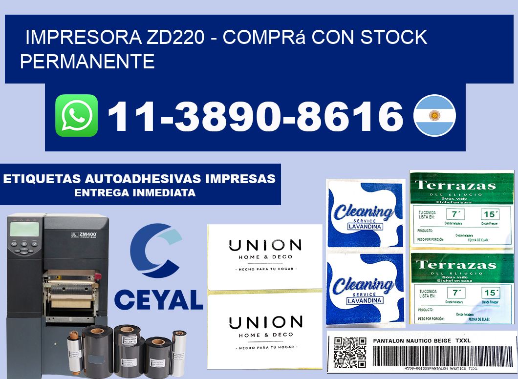 IMPRESORA ZD220 - Comprá con stock permanente