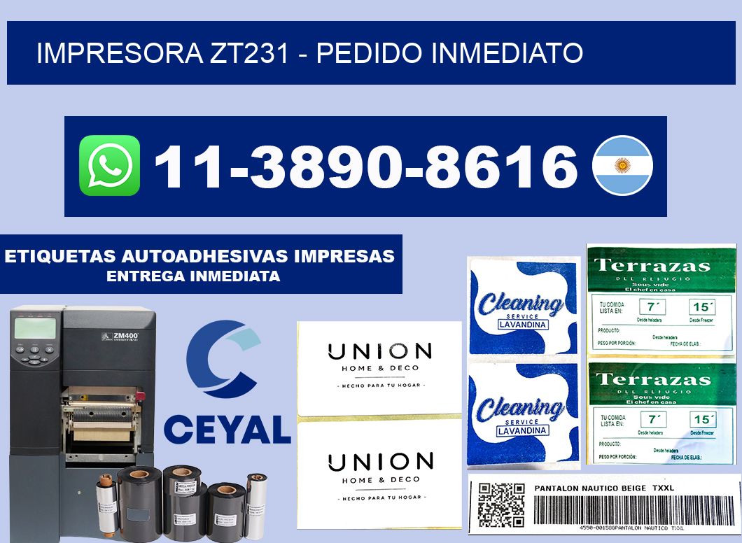 IMPRESORA ZT231 - Pedido inmediato