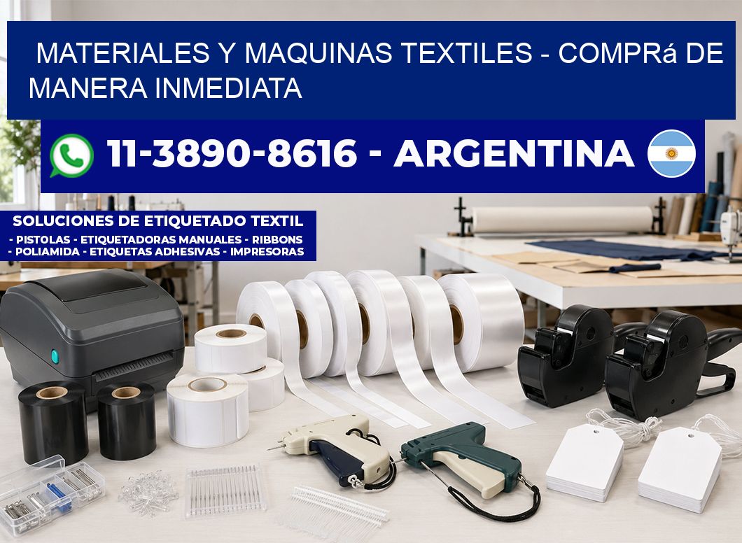 MATERIALES Y MAQUINAS TEXTILES - Comprá de manera inmediata