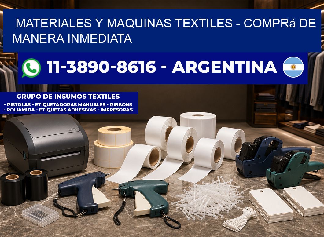 MATERIALES Y MAQUINAS TEXTILES - Comprá de manera inmediata