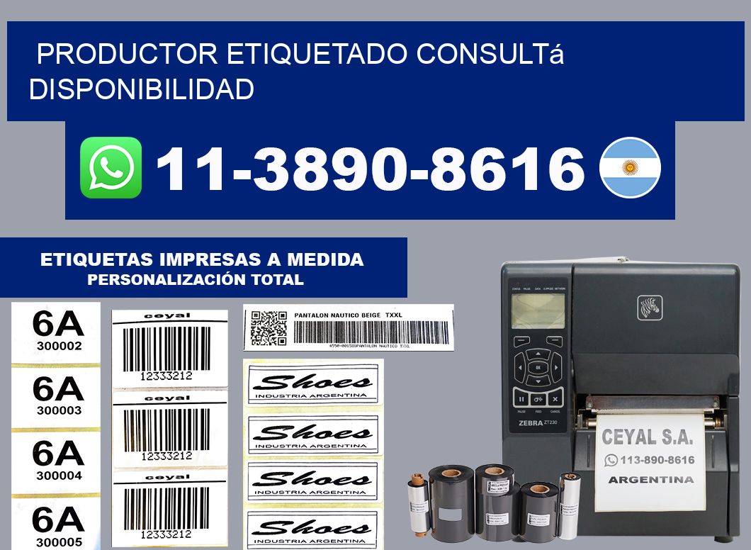 PRODUCTOR ETIQUETADO Consultá disponibilidad
