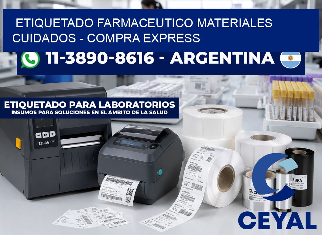 ETIQUETADO FARMACEUTICO MATERIALES CUIDADOS - Compra express