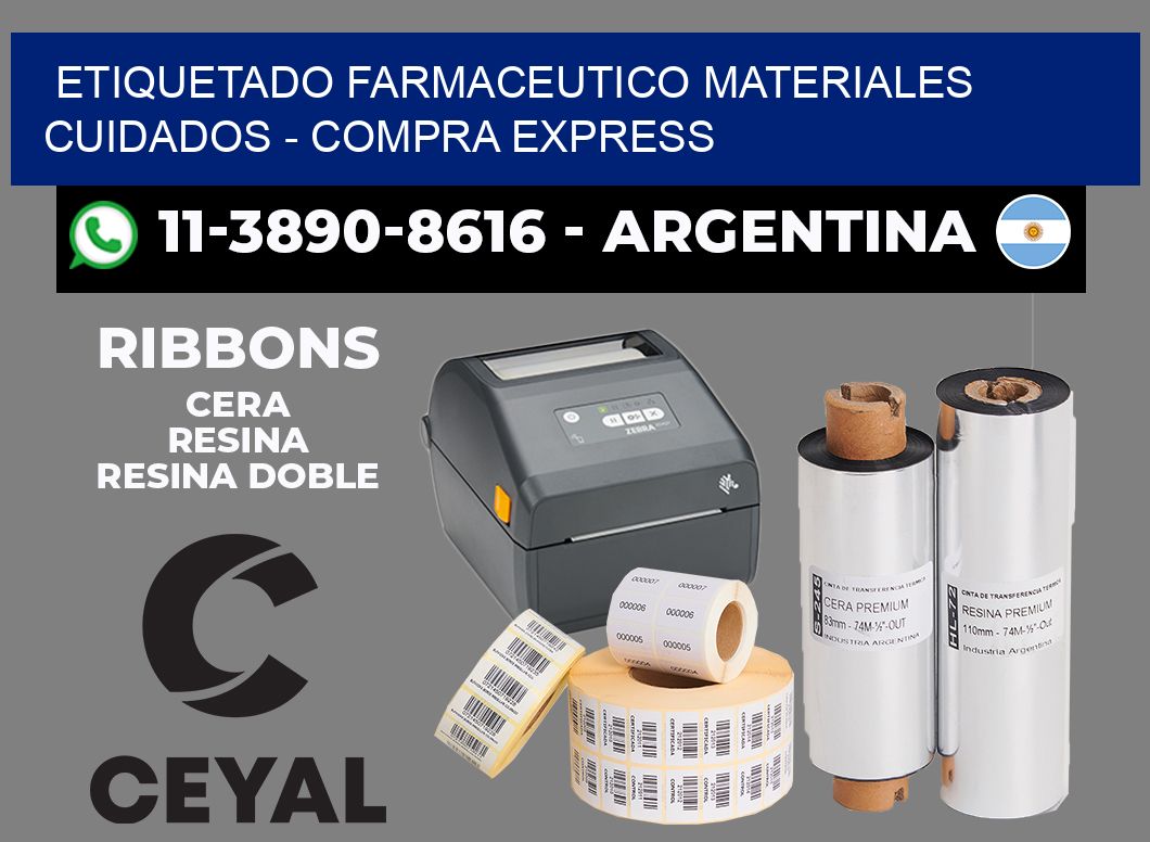 ETIQUETADO FARMACEUTICO MATERIALES CUIDADOS - Compra express