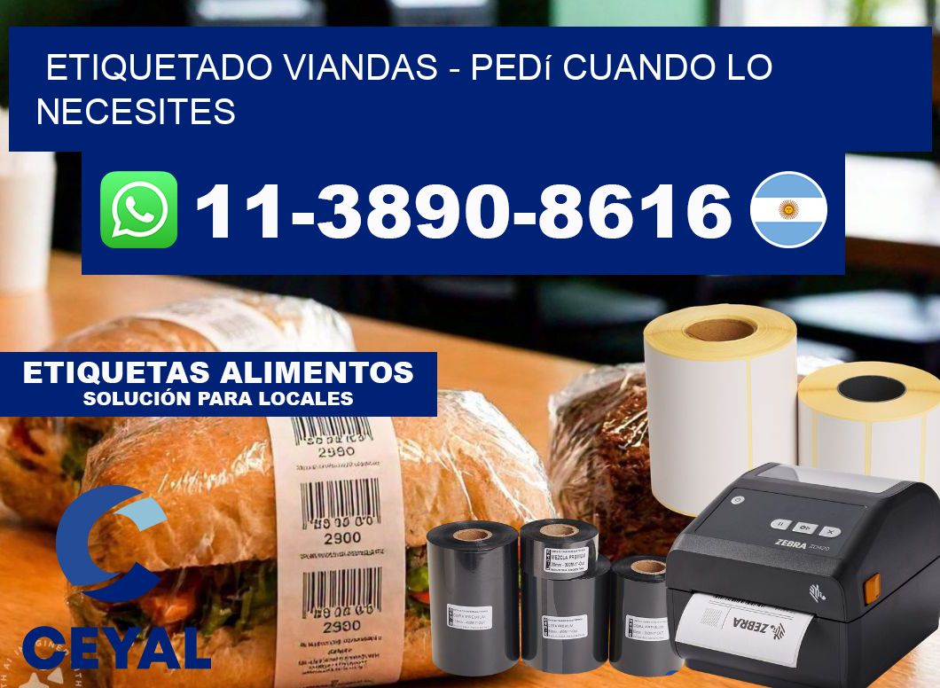 Etiquetado viandas - Pedí cuando lo necesites