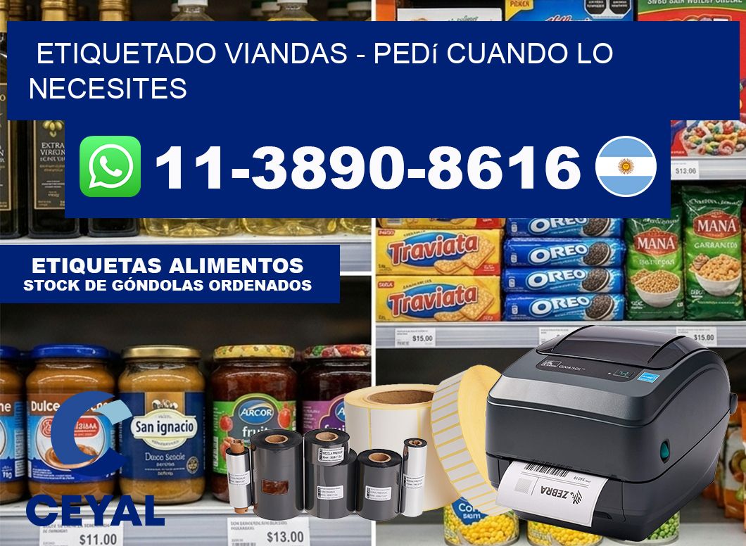 Etiquetado viandas - Pedí cuando lo necesites