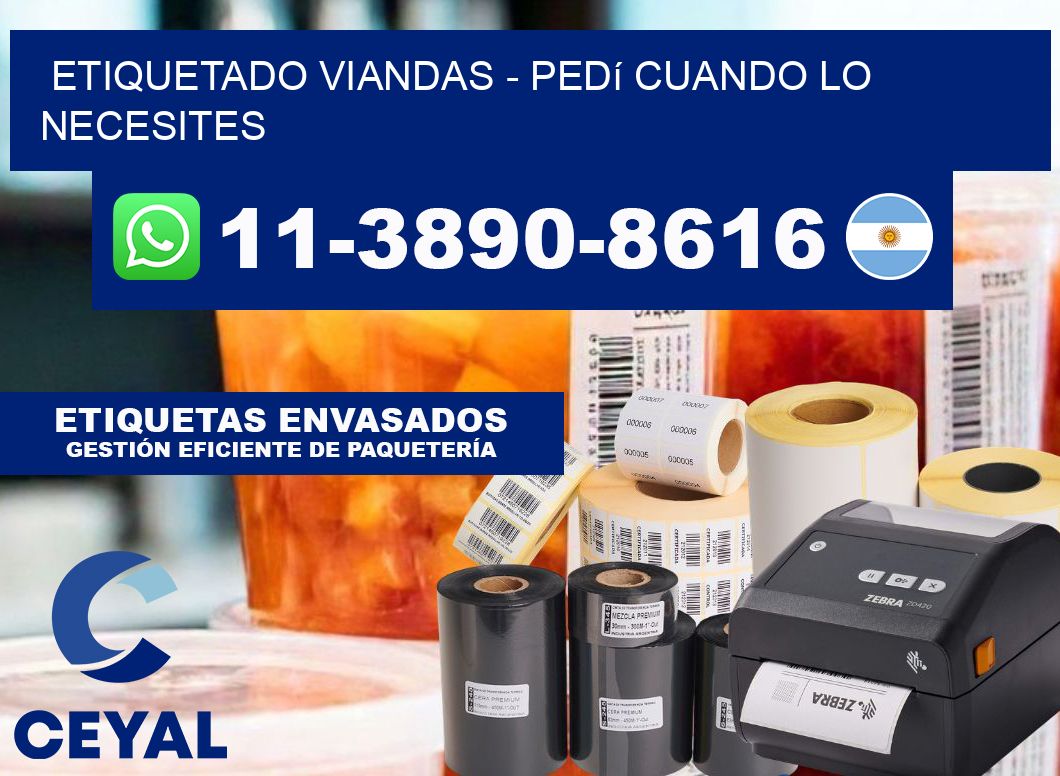 Etiquetado viandas - Pedí cuando lo necesites