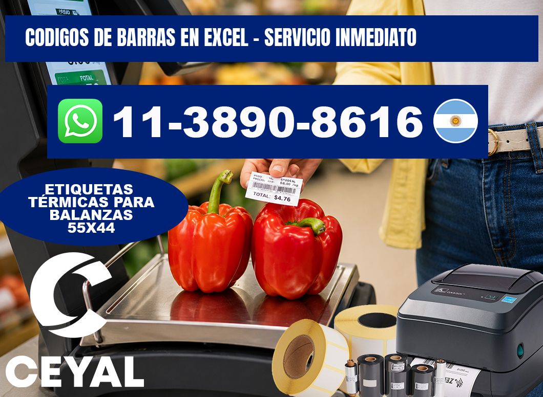 codigos de barras en excel - Servicio inmediato