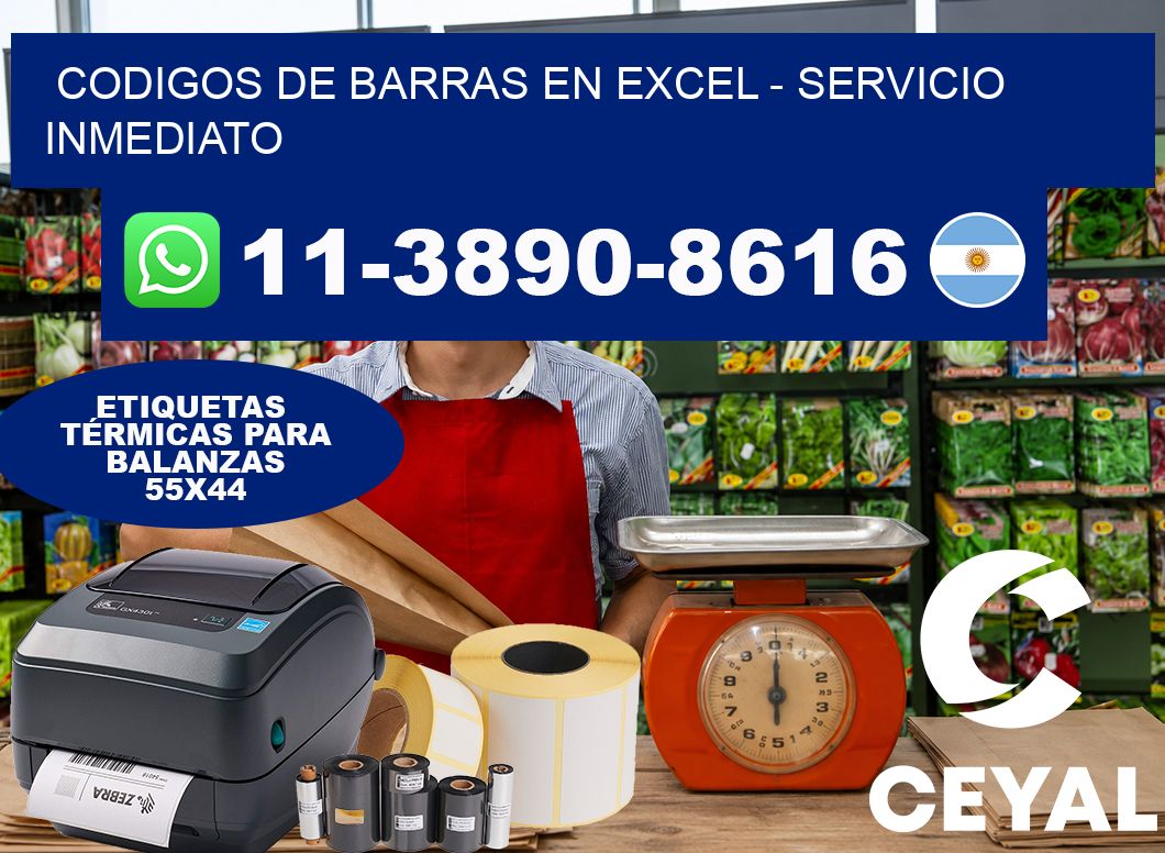 codigos de barras en excel - Servicio inmediato
