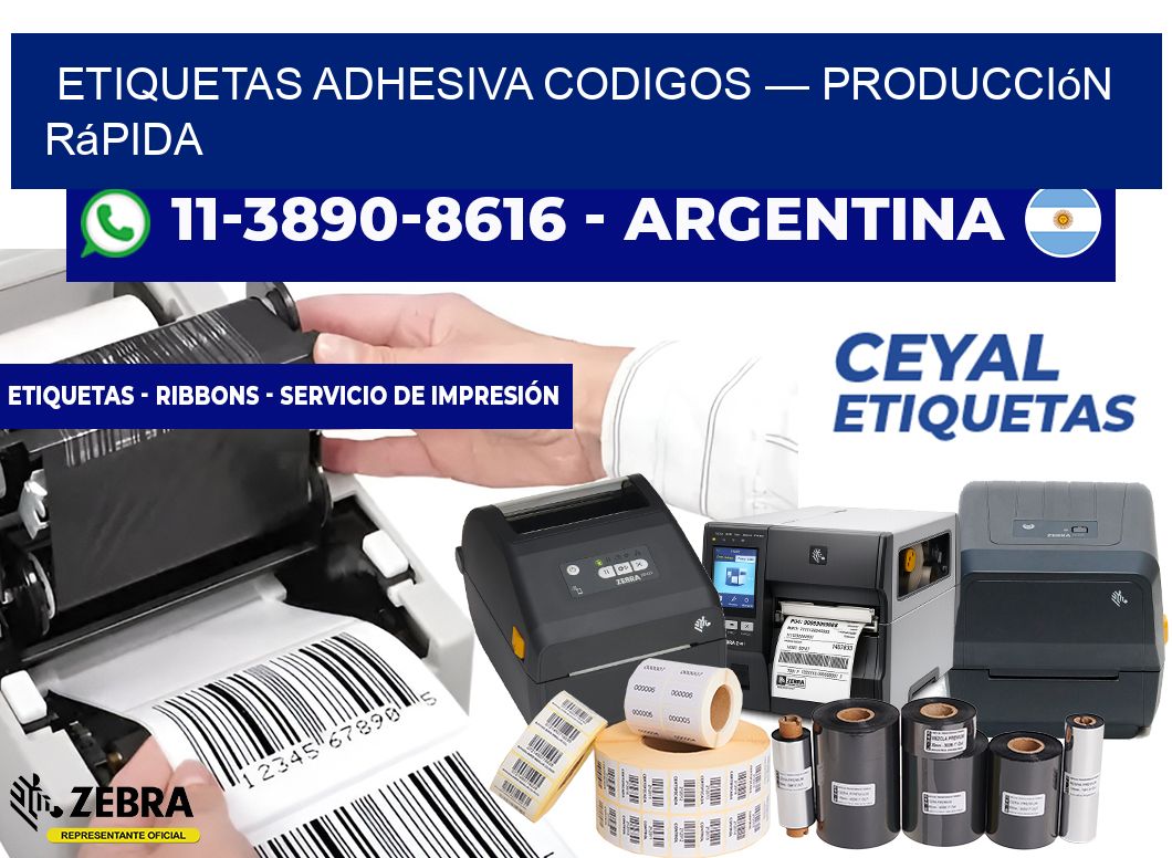 etiquetas adhesiva codigos — Producción rápida