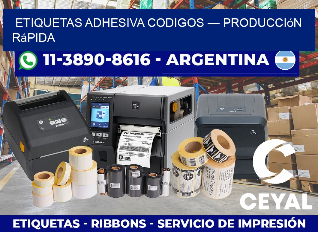etiquetas adhesiva codigos — Producción rápida