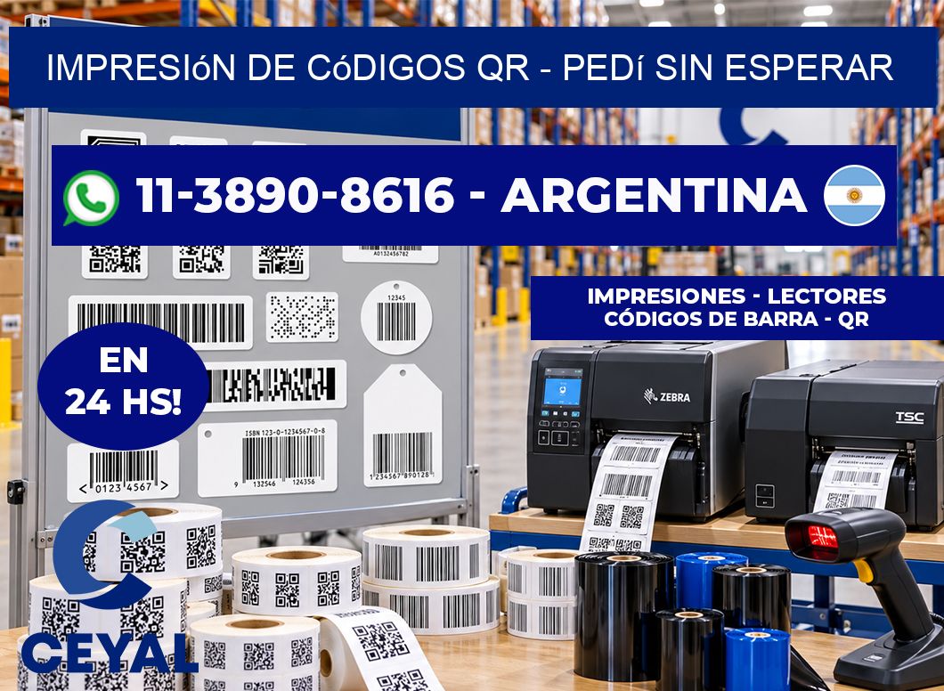 Impresión de Códigos QR - Pedí sin esperar